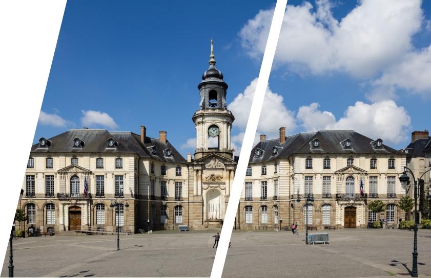 photo de l'opéra de rennes par beau temps non loin du couvent des jacobins où a lieu le salon de la copropriété UNISMOUV